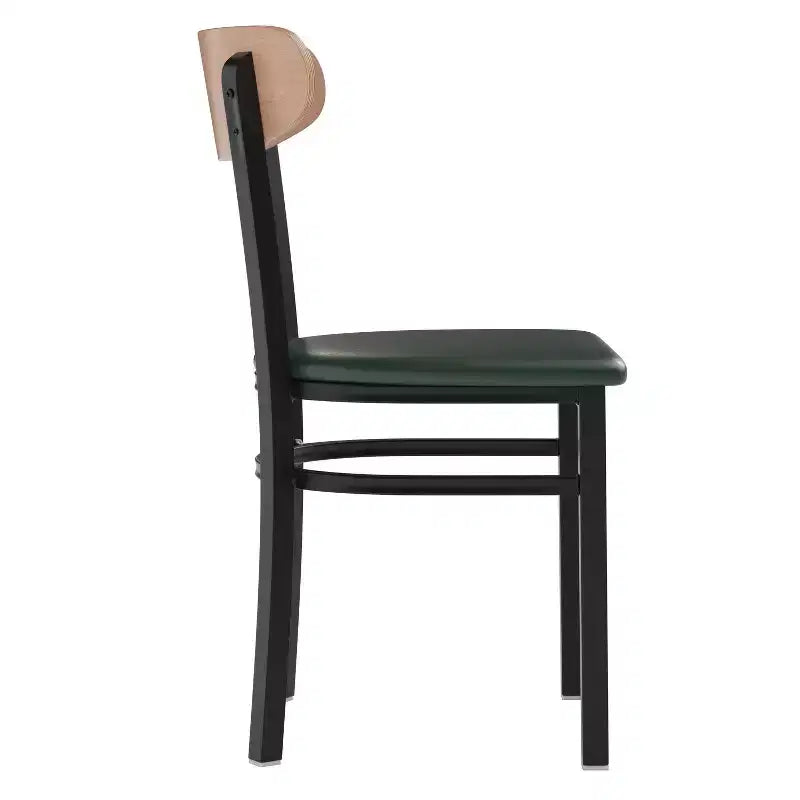 Commercial Grade Dining Chair, 500 lb Capacity Steel Frame with Vinyl Seat & Boomerang Back