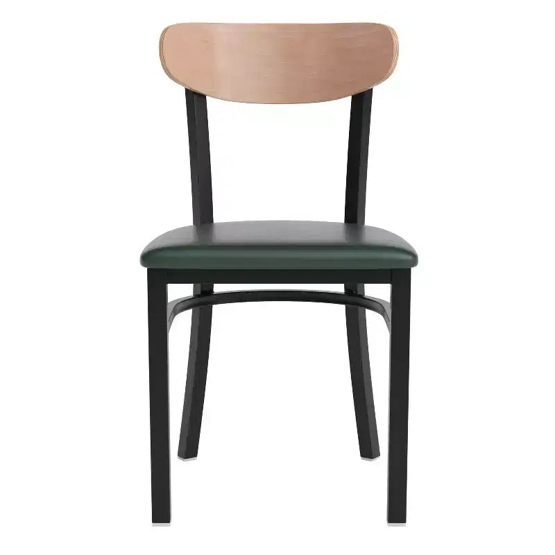 Commercial Grade Dining Chair, 500 lb Capacity Steel Frame with Vinyl Seat & Boomerang Back