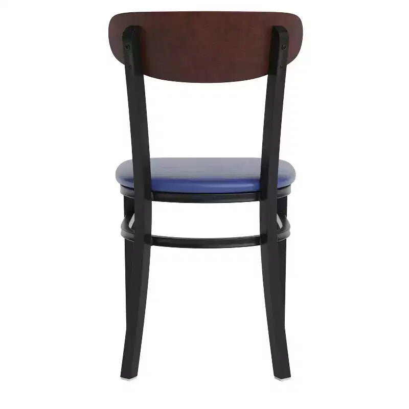 Commercial Grade Dining Chair, 500 lb Capacity Steel Frame with Vinyl Seat & Boomerang Back