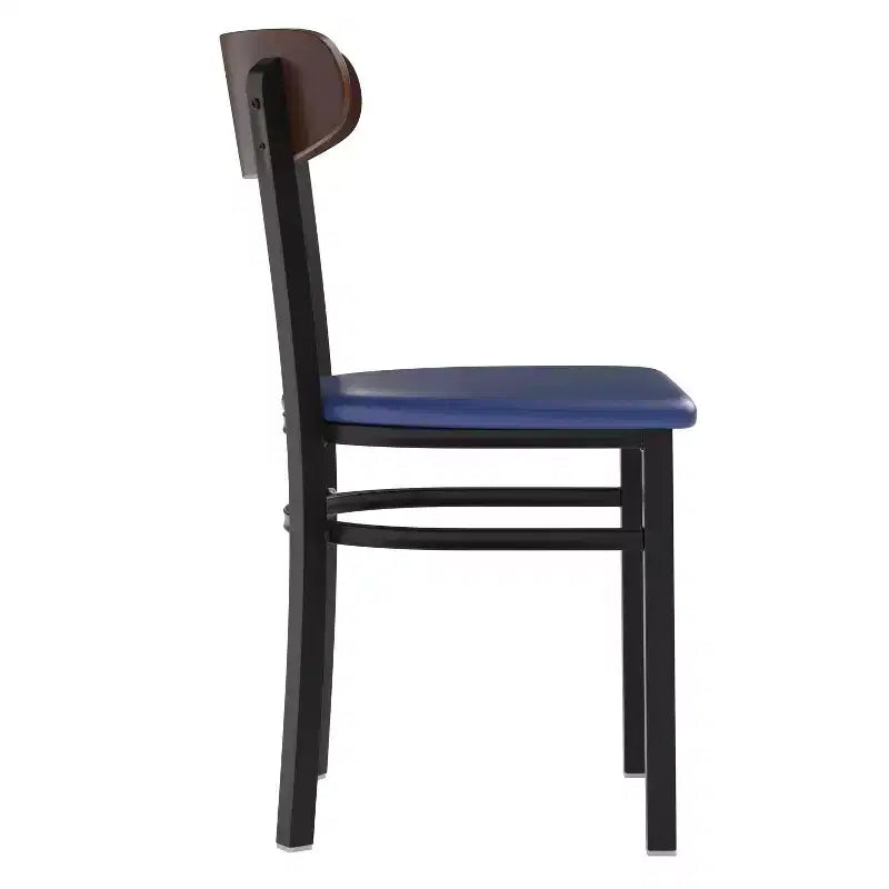 Commercial Grade Dining Chair, 500 lb Capacity Steel Frame with Vinyl Seat & Boomerang Back