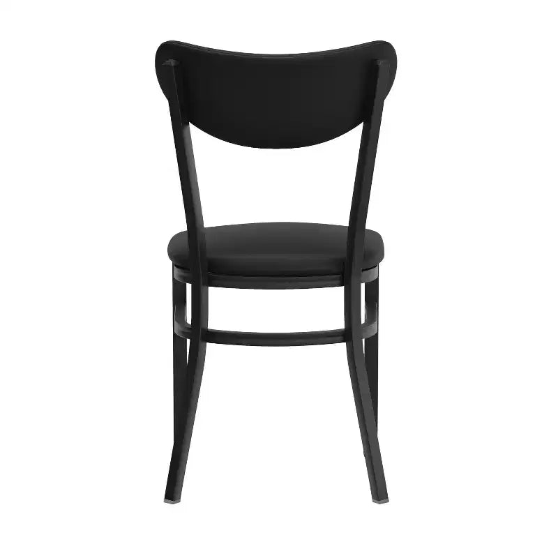 Commercial Grade Dining Chair, 500 lb Capacity Steel Frame with Vinyl Seat & Boomerang Back