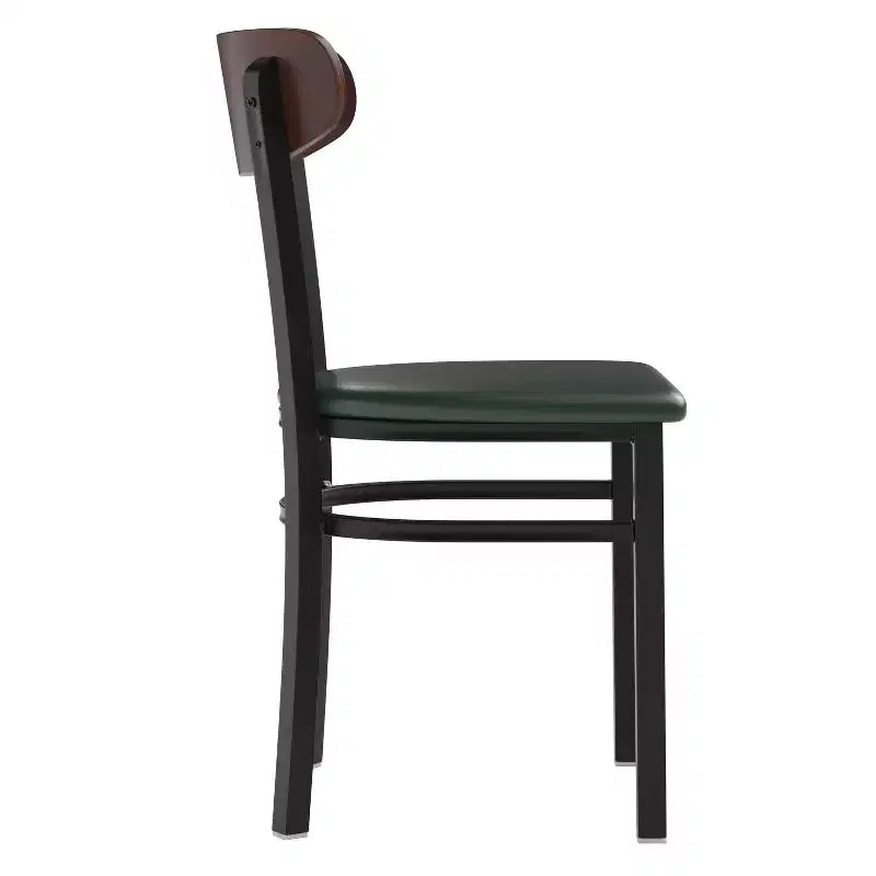 Commercial Grade Dining Chair, 500 lb Capacity Steel Frame with Vinyl Seat & Boomerang Back