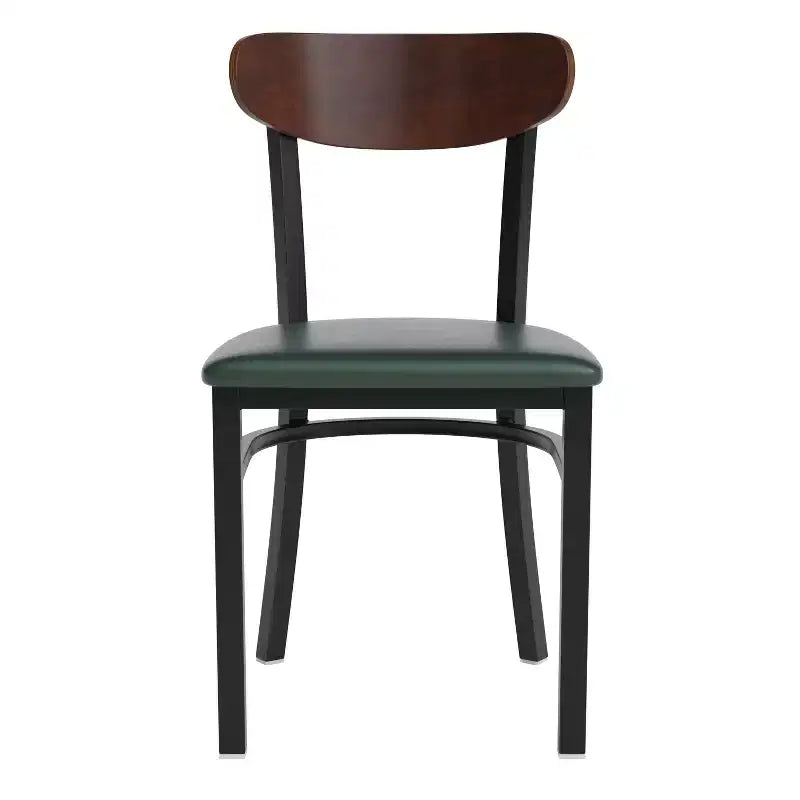 Commercial Grade Dining Chair, 500 lb Capacity Steel Frame with Vinyl Seat & Boomerang Back