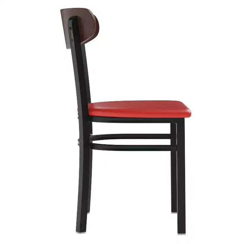 Commercial Grade Dining Chair, 500 lb Capacity Steel Frame with Vinyl Seat & Boomerang Back