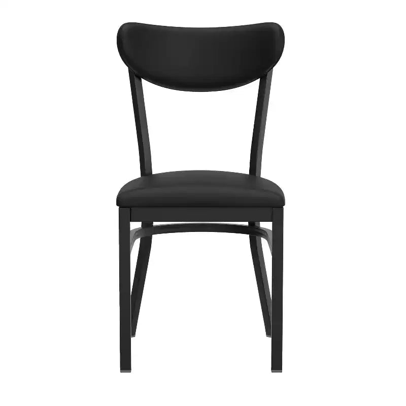 Commercial Grade Dining Chair, 500 lb Capacity Steel Frame with Vinyl Seat & Boomerang Back