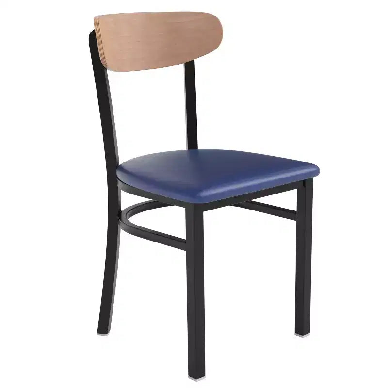 Commercial Grade Dining Chair, 500 lb Capacity Steel Frame with Vinyl Seat & Boomerang Back