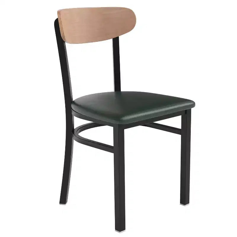 Commercial Grade Dining Chair, 500 lb Capacity Steel Frame with Vinyl Seat & Boomerang Back