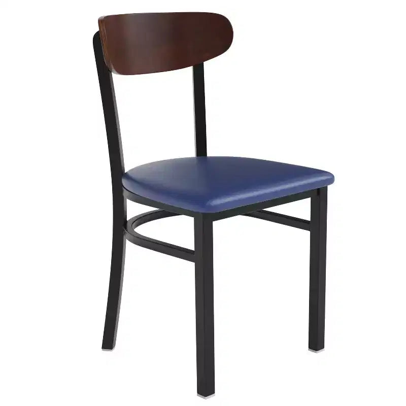 Commercial Grade Dining Chair, 500 lb Capacity Steel Frame with Vinyl Seat & Boomerang Back
