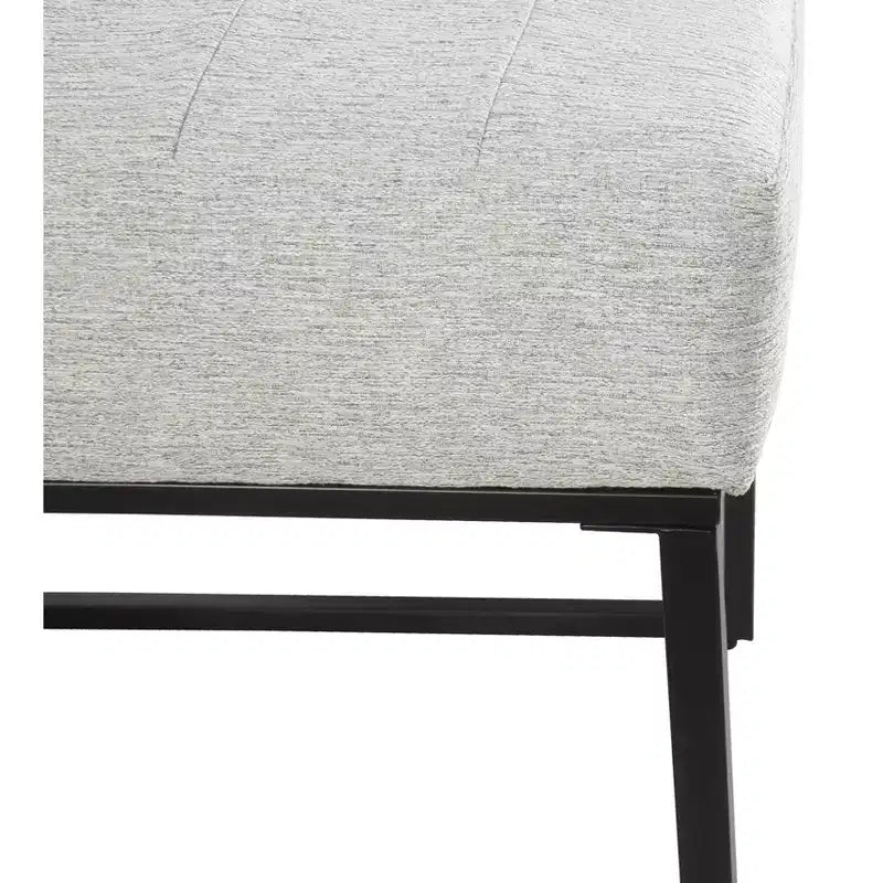 Channeled Faux Leather Dining Chair with Metal Legs, Caramel