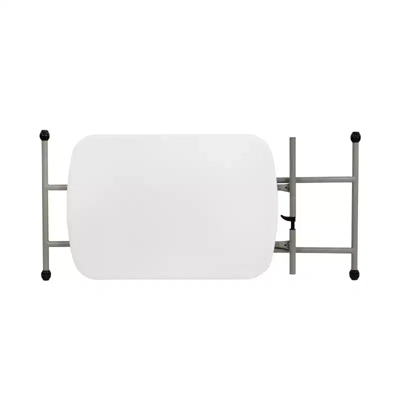 Height-Adjustable Plastic Folding TV Tray & Laptop Table, Granite White