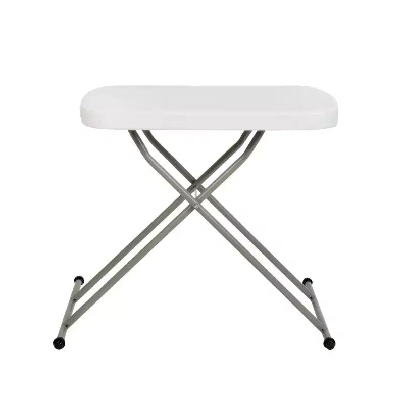 Height-Adjustable Plastic Folding TV Tray & Laptop Table, Granite White