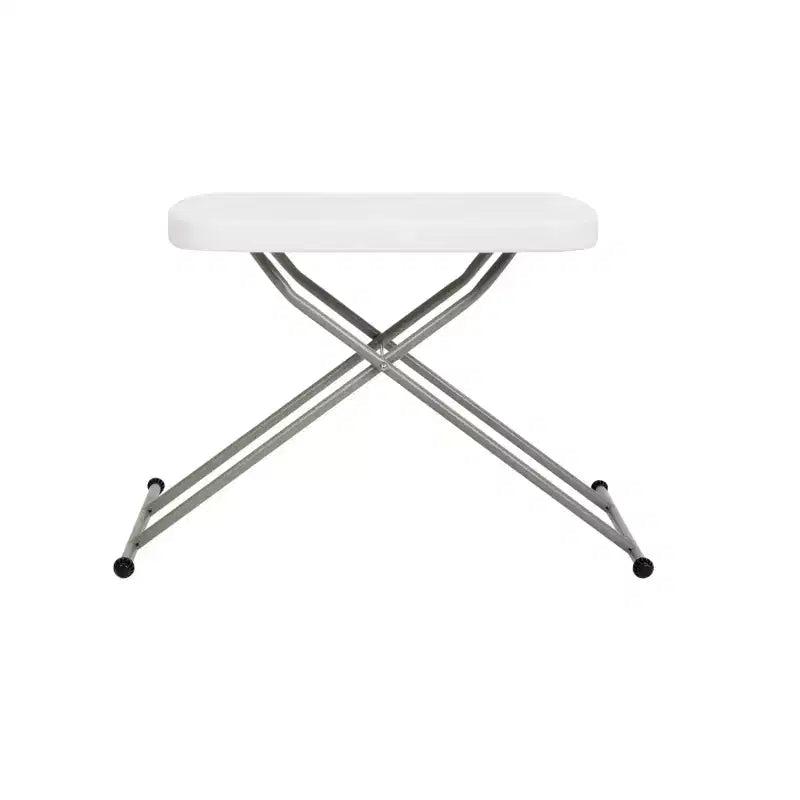 Height-Adjustable Plastic Folding TV Tray & Laptop Table, Granite White