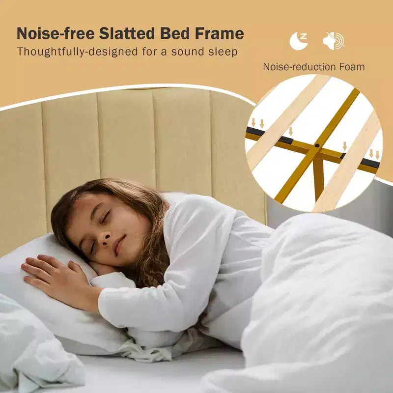 Full/Queen Upholstered Platform Bed Frame with Quilted Headboard