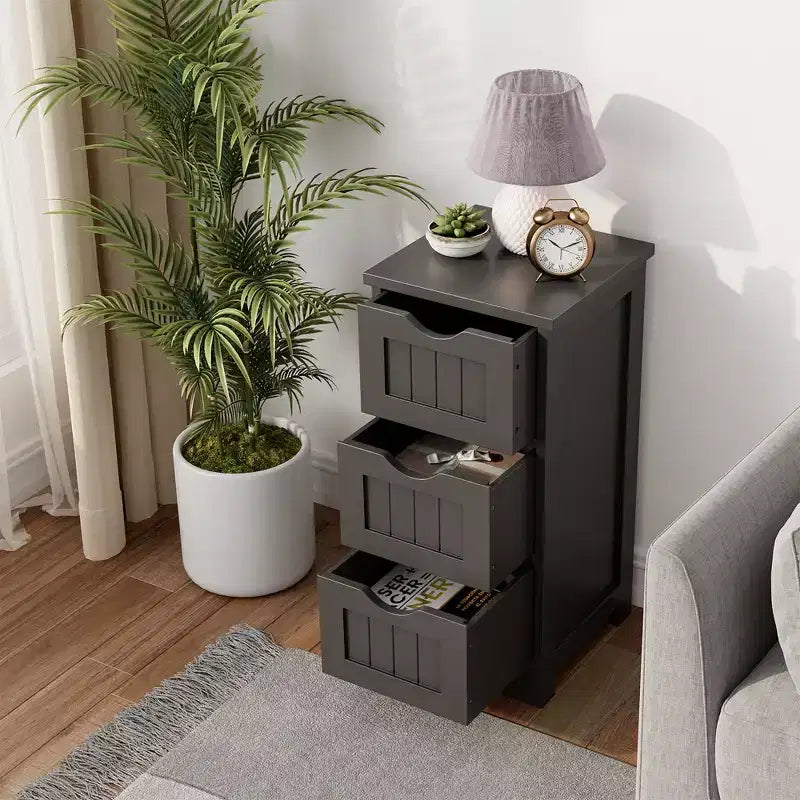 Freestanding Bathroom Floor Cabinet with 3 Drawers, Storage Organizer