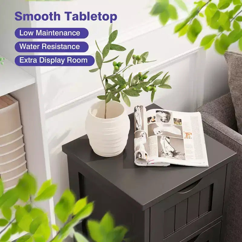 Freestanding Bathroom Floor Cabinet with 3 Drawers, Storage Organizer