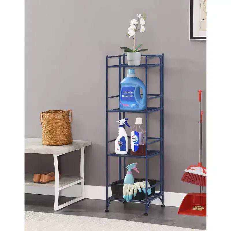 44.75" 4-Tier Folding Metal Storage Shelf