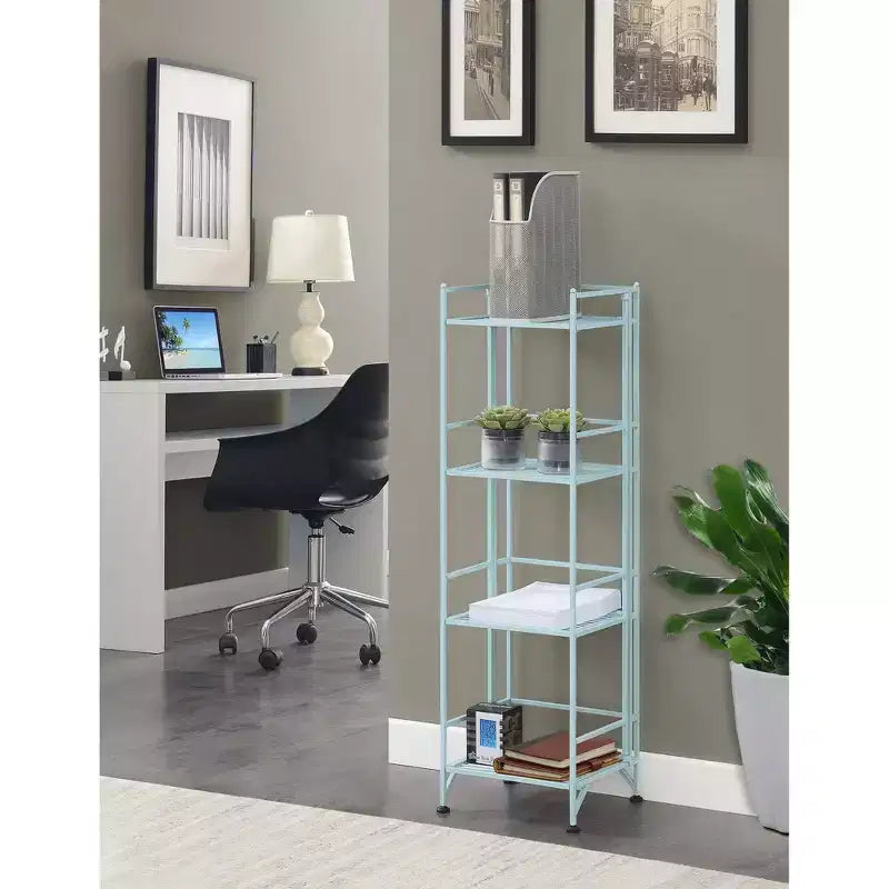 44.75" 4-Tier Folding Metal Storage Shelf