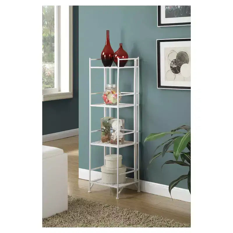44.75" 4-Tier Folding Metal Storage Shelf