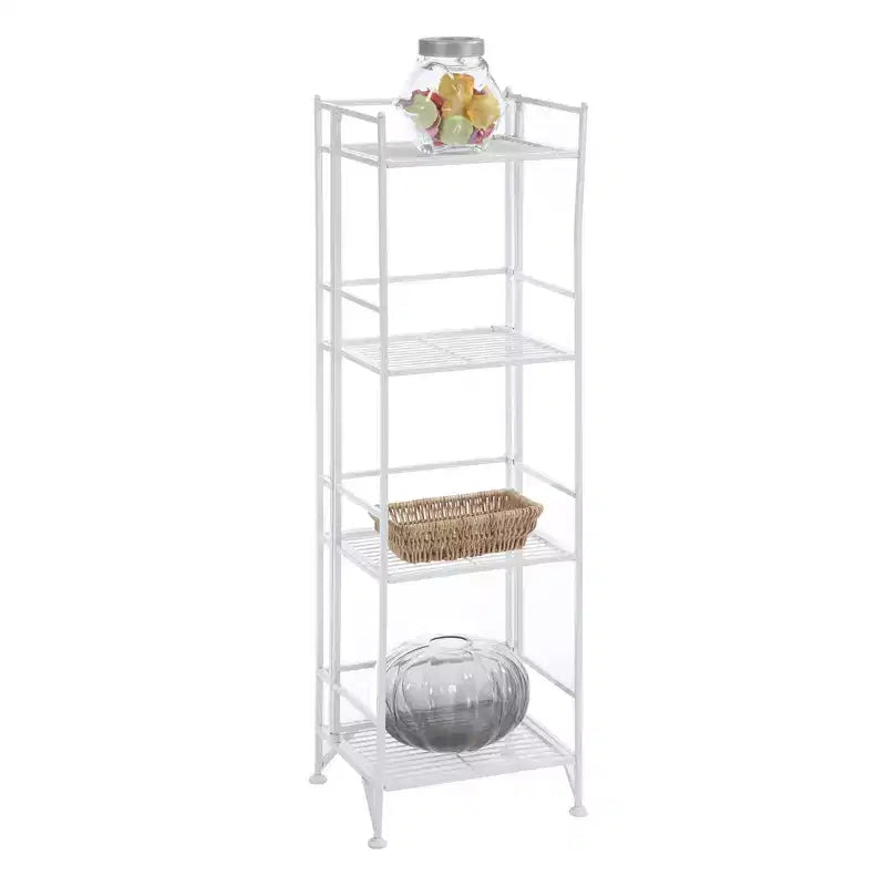 44.75" 4-Tier Folding Metal Storage Shelf