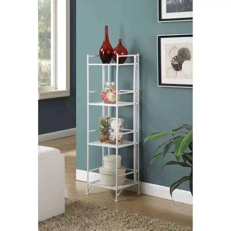 44.75" 4-Tier Folding Metal Storage Shelf