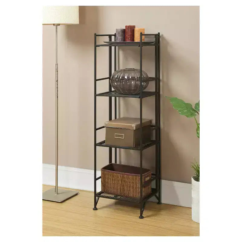 44.75" 4-Tier Folding Metal Storage Shelf