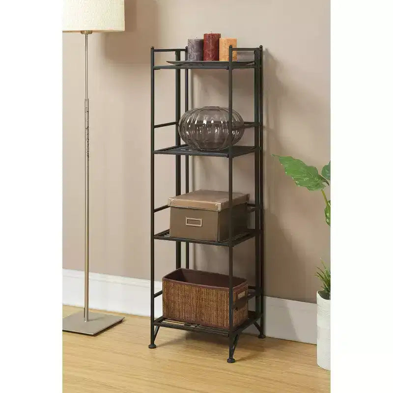 44.75" 4-Tier Folding Metal Storage Shelf